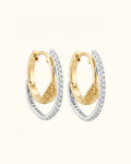 wisted Dual-Tone Diamond Hoop Earrings