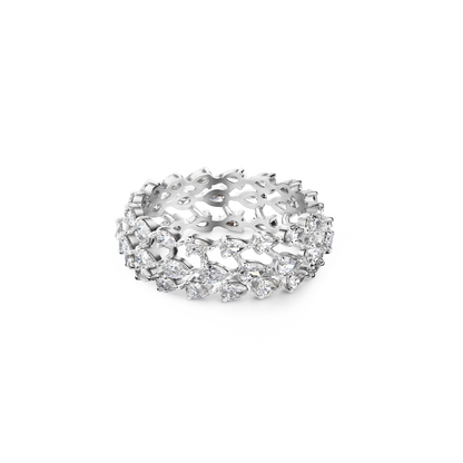Triple Band Pear-Shaped Diamond Ring