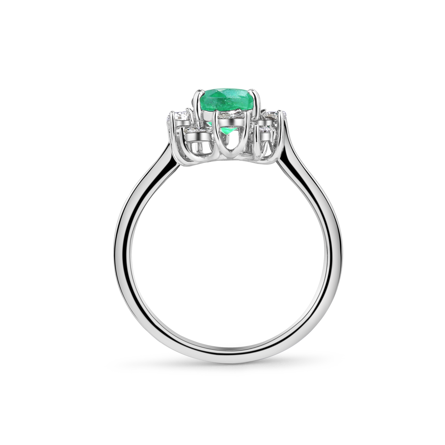 Verdant Pear Greenstone Diamond Ring