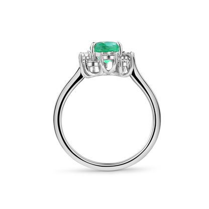 Verdant Pear Greenstone Diamond Ring
