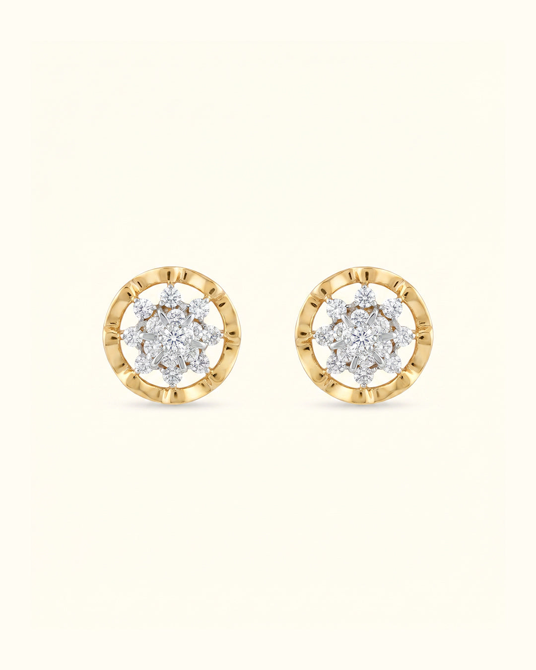 Celestial Bloom Diamond Stud Earrings