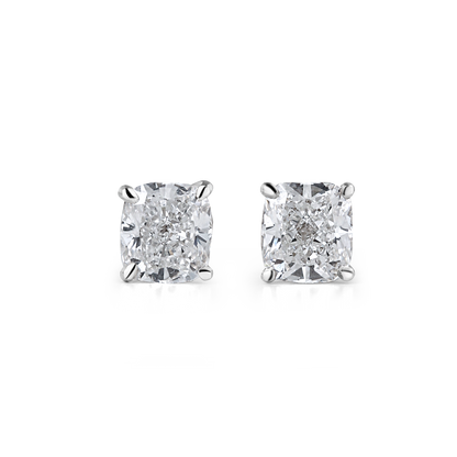 1.5ct Cushion Lab Diamond Solitaire Studs
