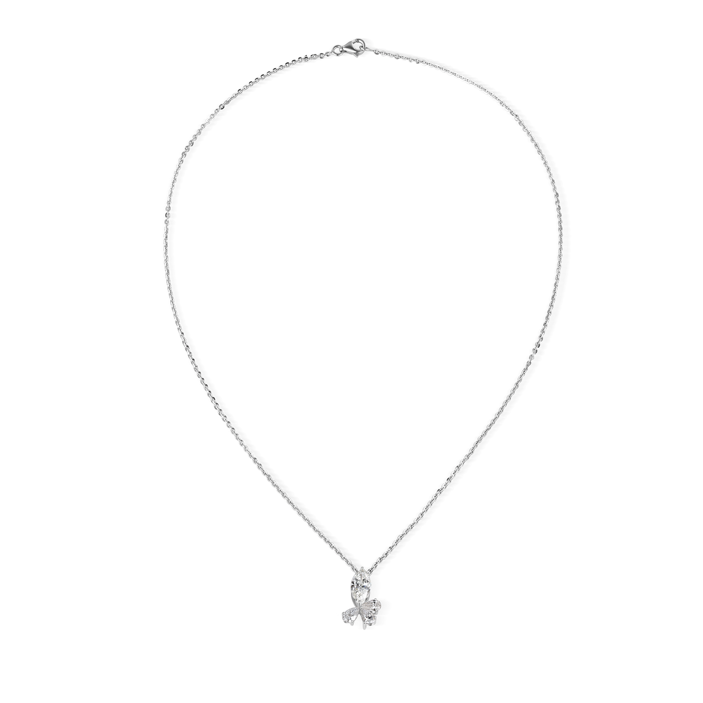 Floral Pear Lab Diamond Pendant