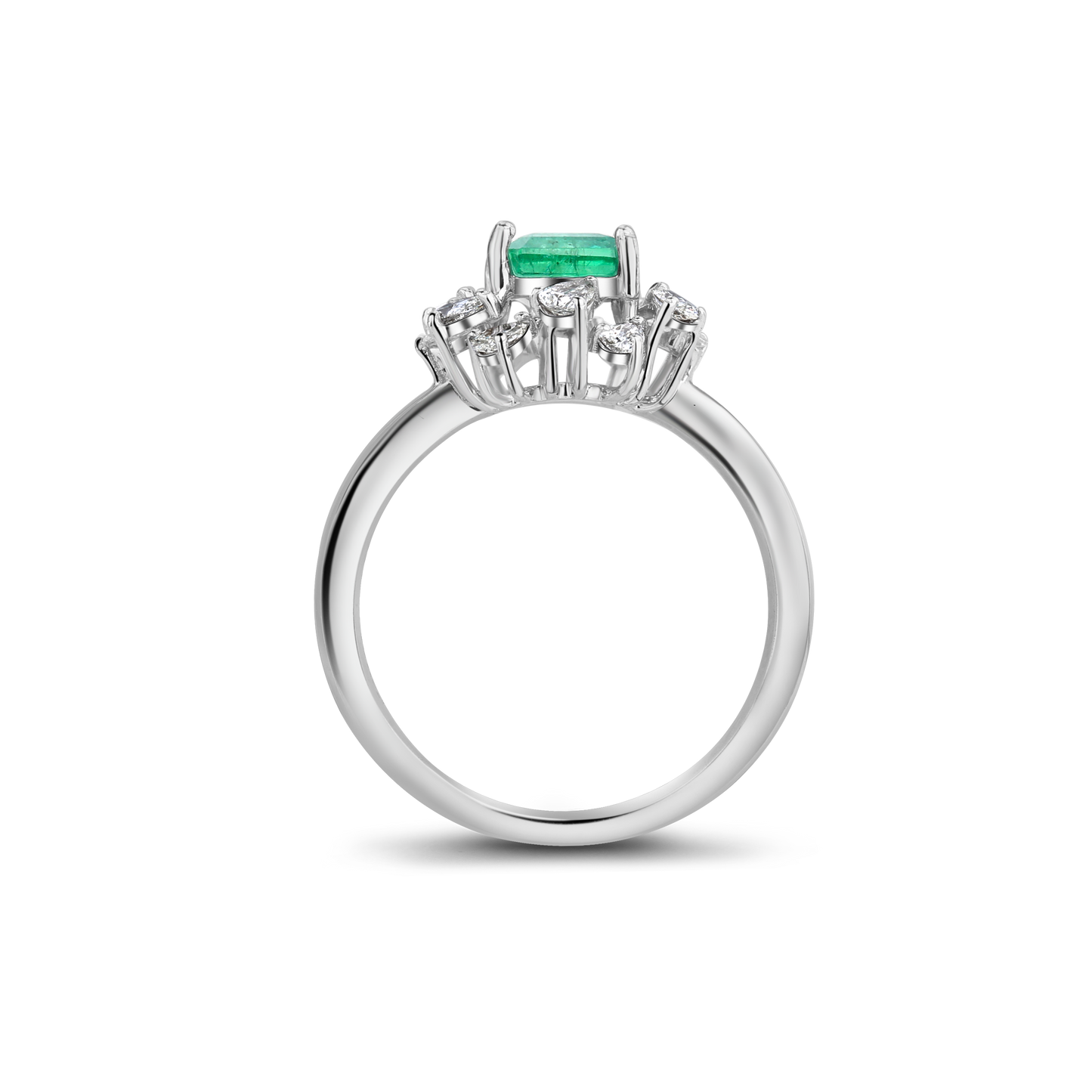 Regal Square Greenstone Diamond Ring