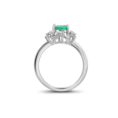 Regal Square Greenstone Diamond Ring