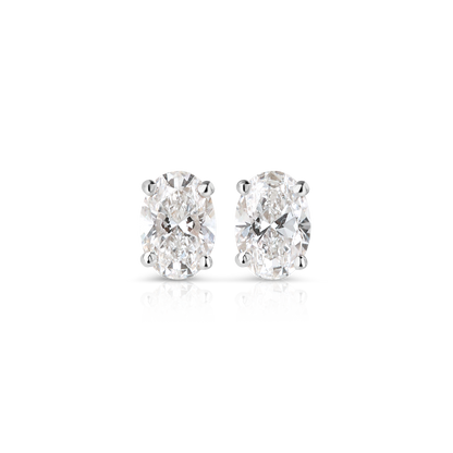 1ct Oval Lab Diamond Solitaire Studs