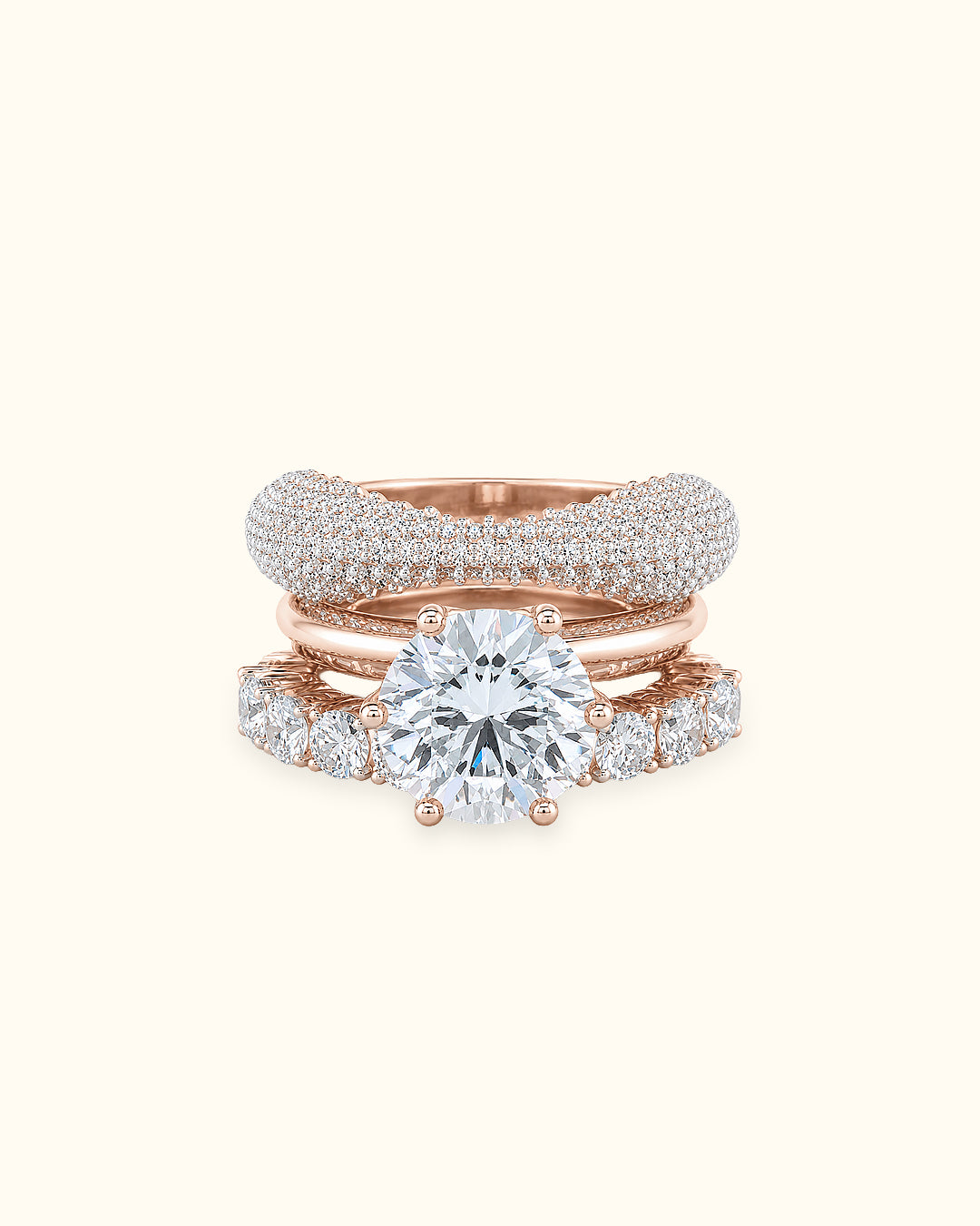 3 ct Luxe Solitaire Bridal Ring Set