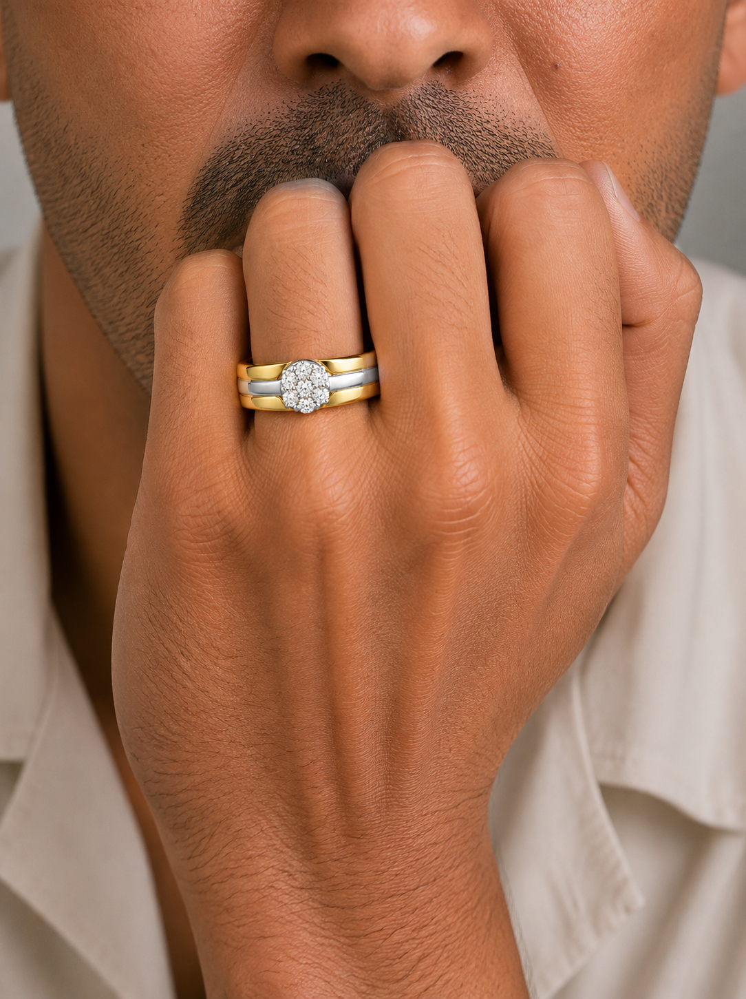 Majestic Diamond Cluster Men's Ring