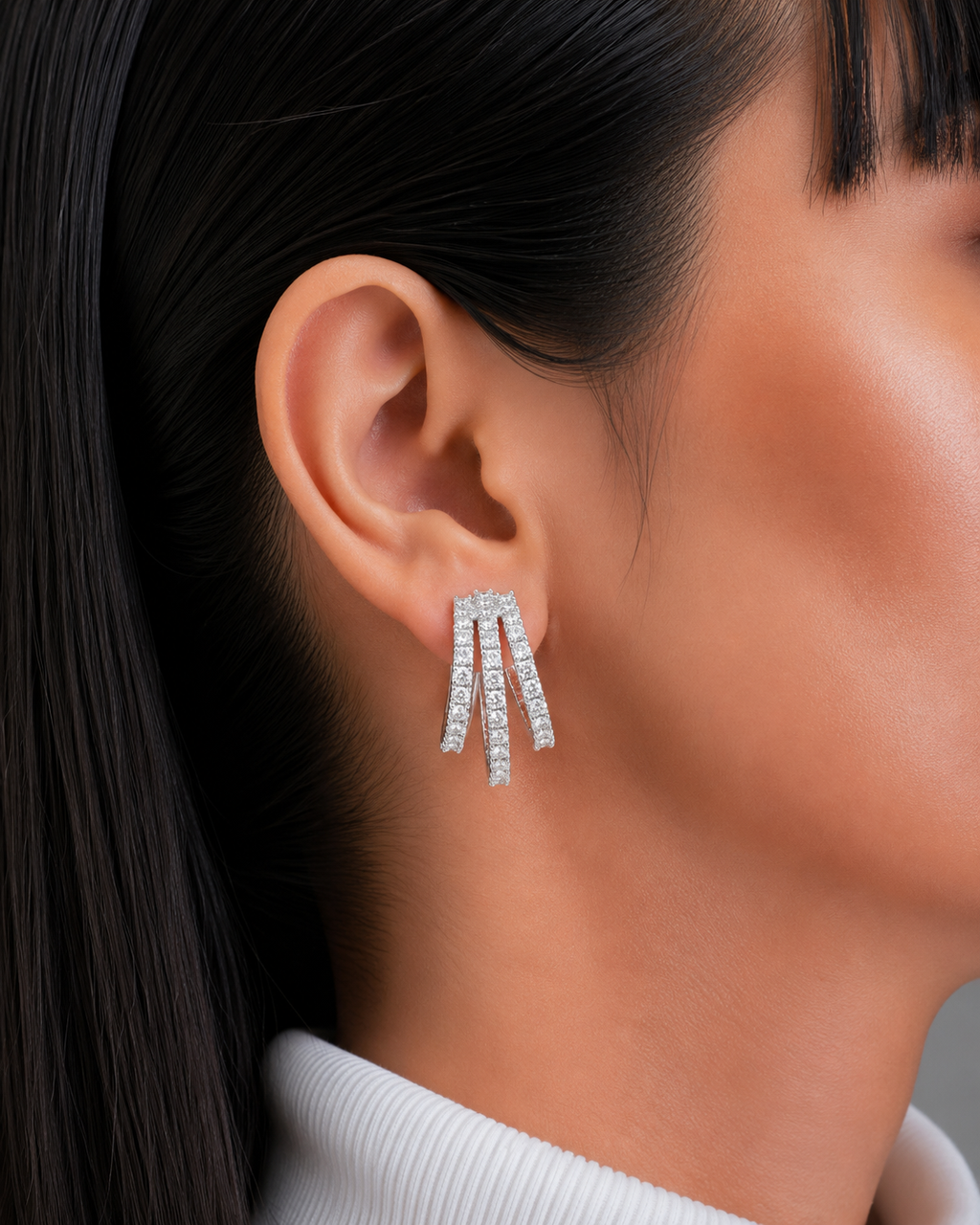 Diamond Cascade Tassel Earrings