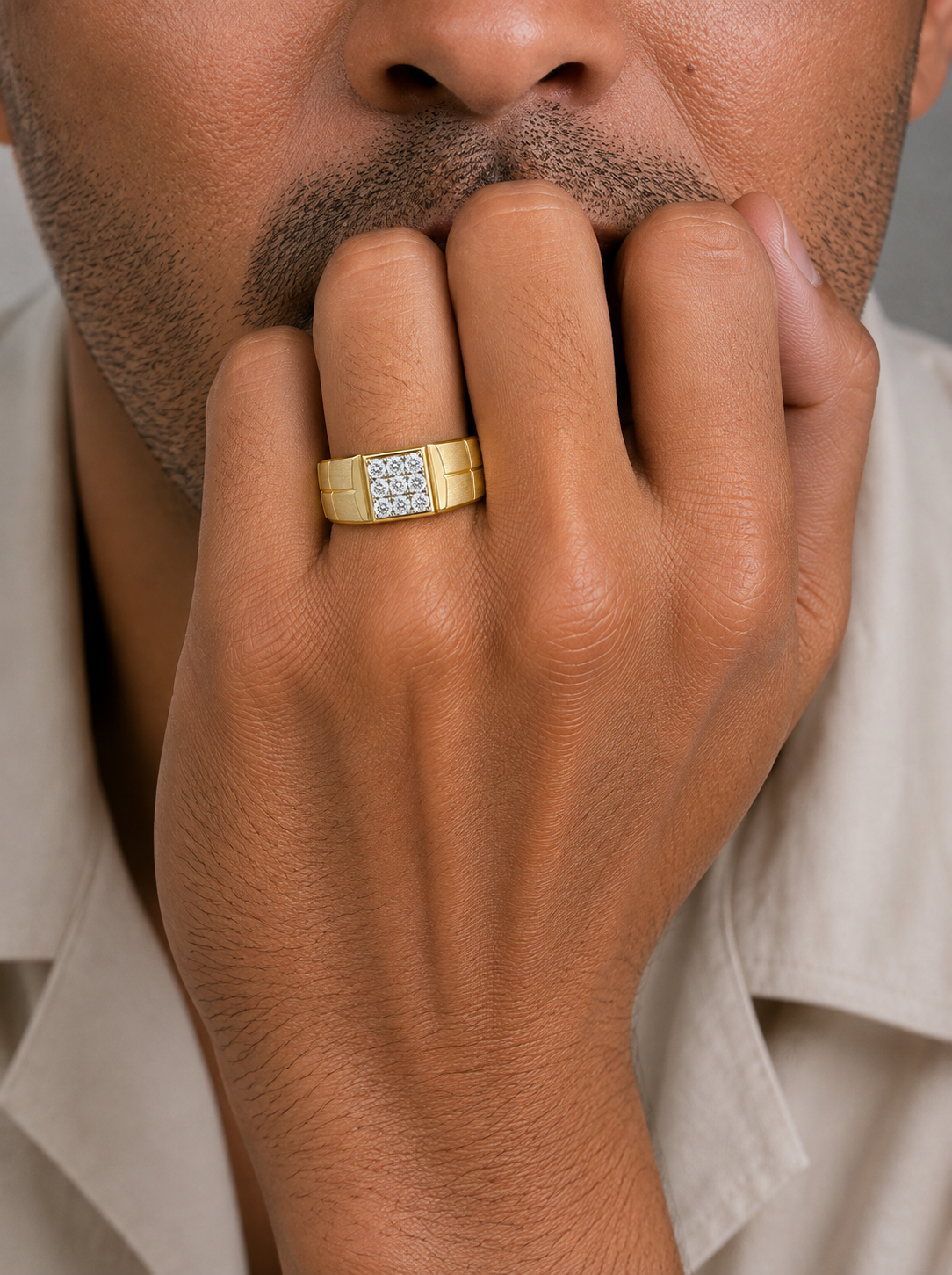Heritage Diamond Square Men's Ring