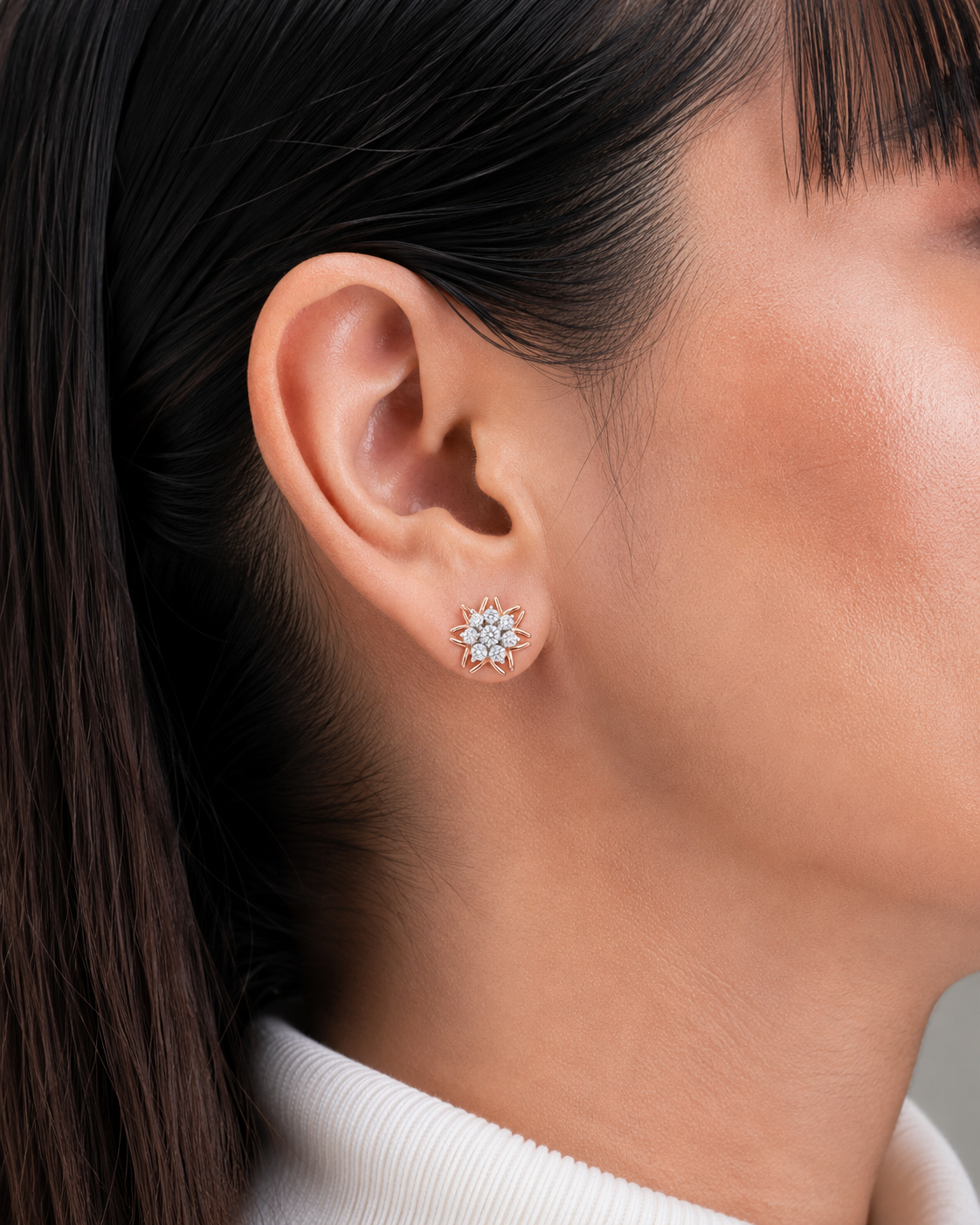 Radiant Starburst Diamond Stud Earrings