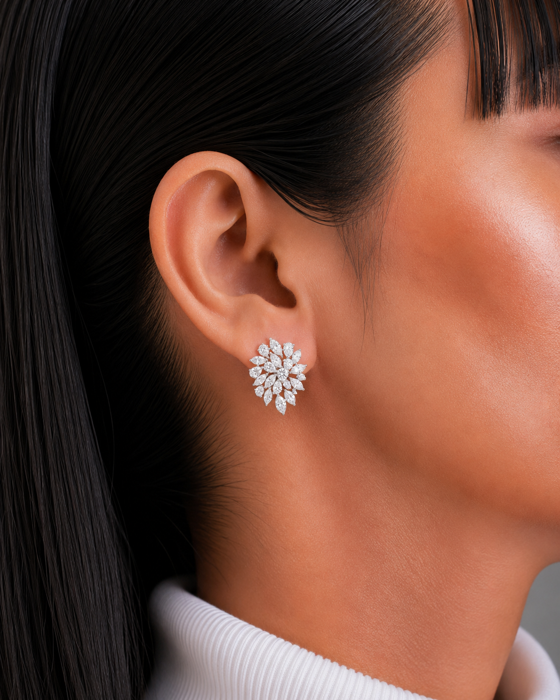 Marquise Diamond Petal Earrings