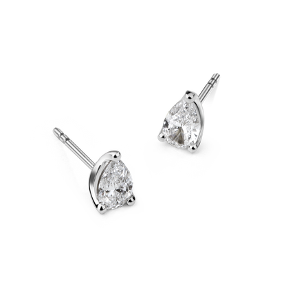 50 Pointer Pear Solitaire Studs