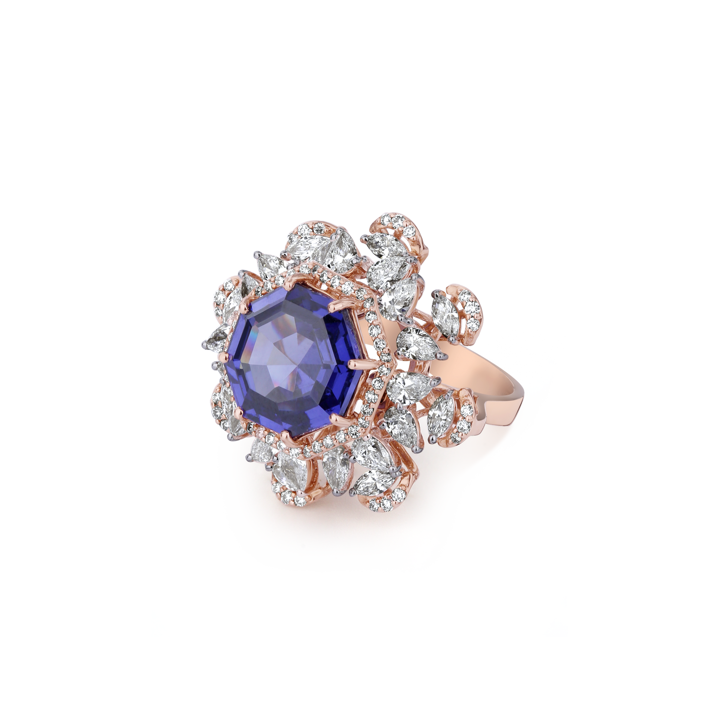 Blue Cocktail Lab Grown Diamond Ring