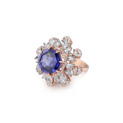 Blue Cocktail Lab Grown Diamond Ring