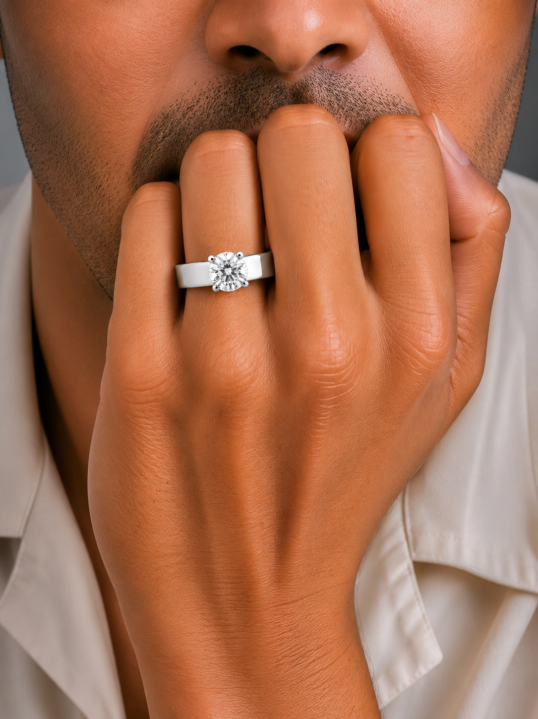 Classic White Gold Round Solitaire Diamond Ring