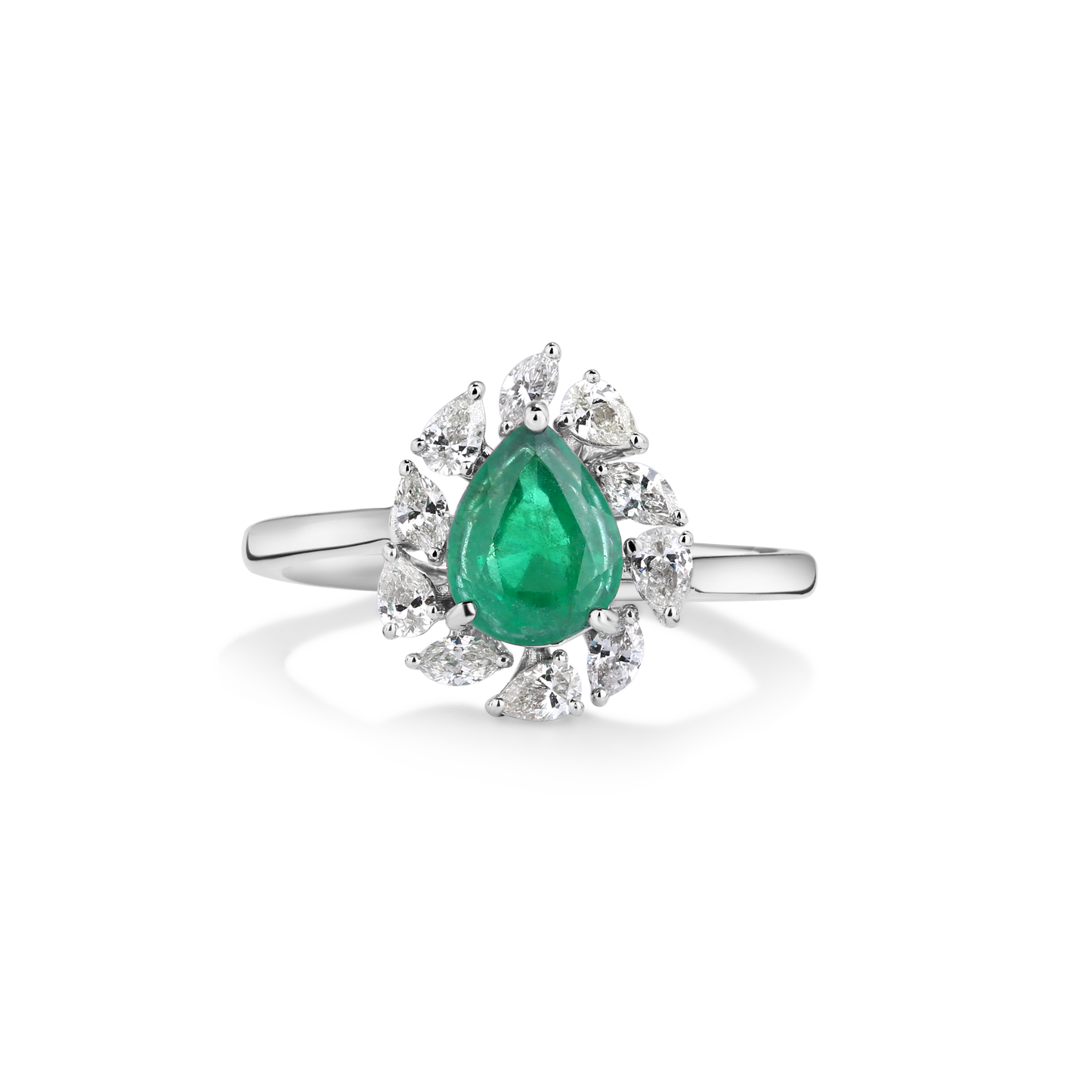Verdant Pear Greenstone Diamond Ring