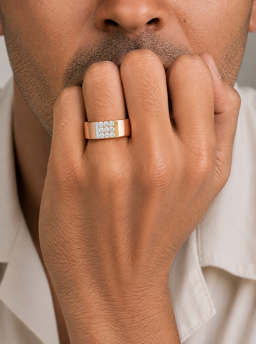 Classic Diamond Cluster Men's Ring