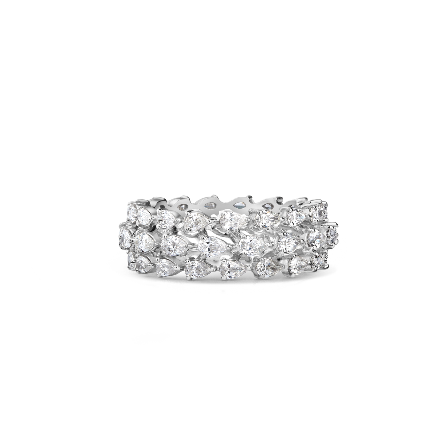 Triple Band Pear-Shaped Diamond Ring