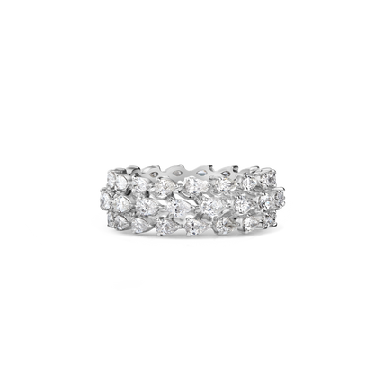Triple Band Pear-Shaped Diamond Ring