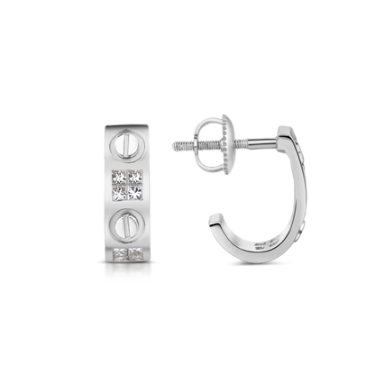 0.4ct  Luminous Arc Diamond Earrings