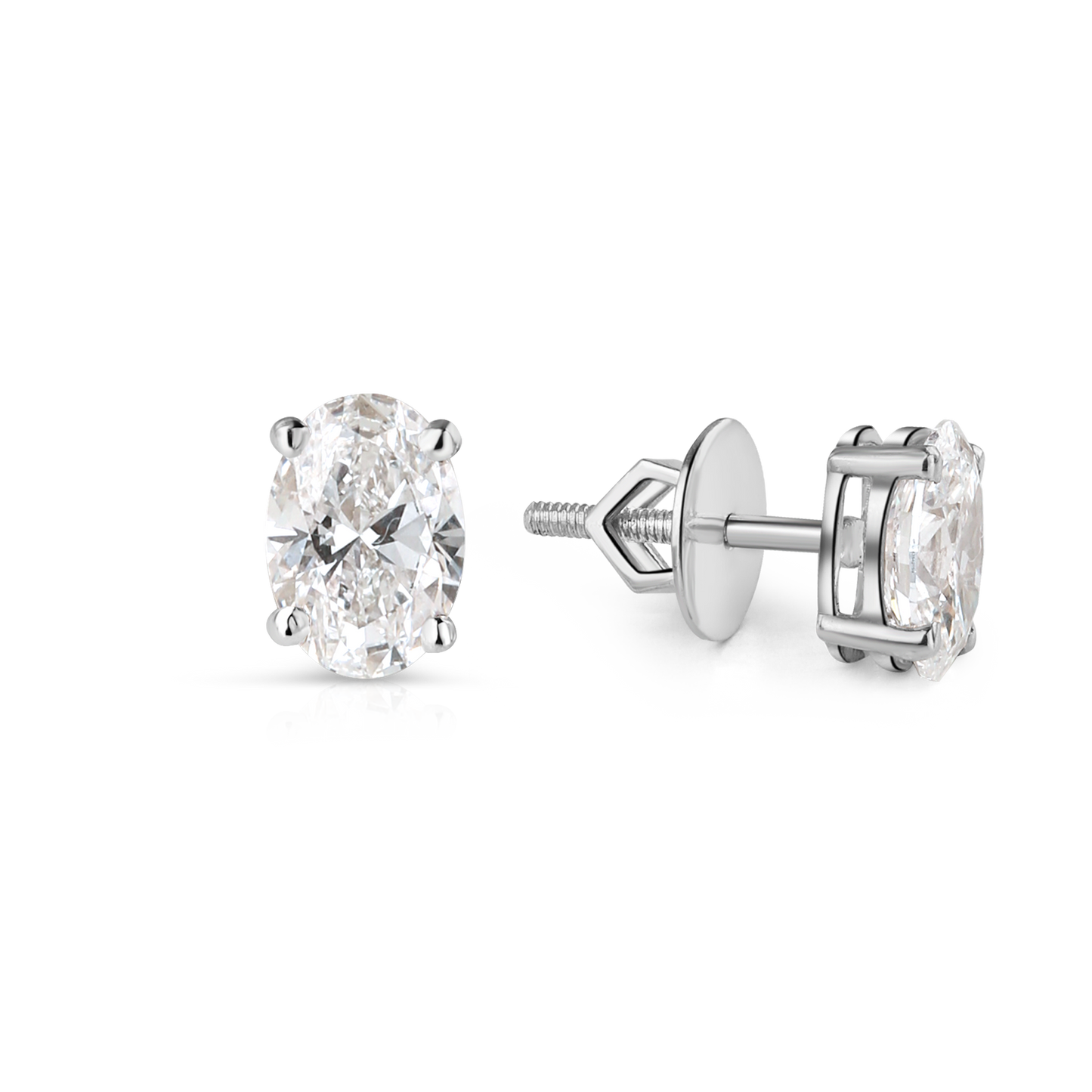 1ct Oval Lab Diamond Solitaire Studs