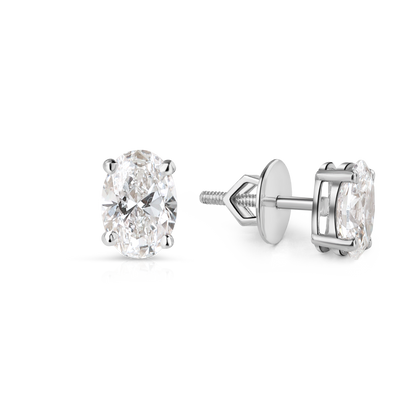 1ct Oval Lab Diamond Solitaire Studs