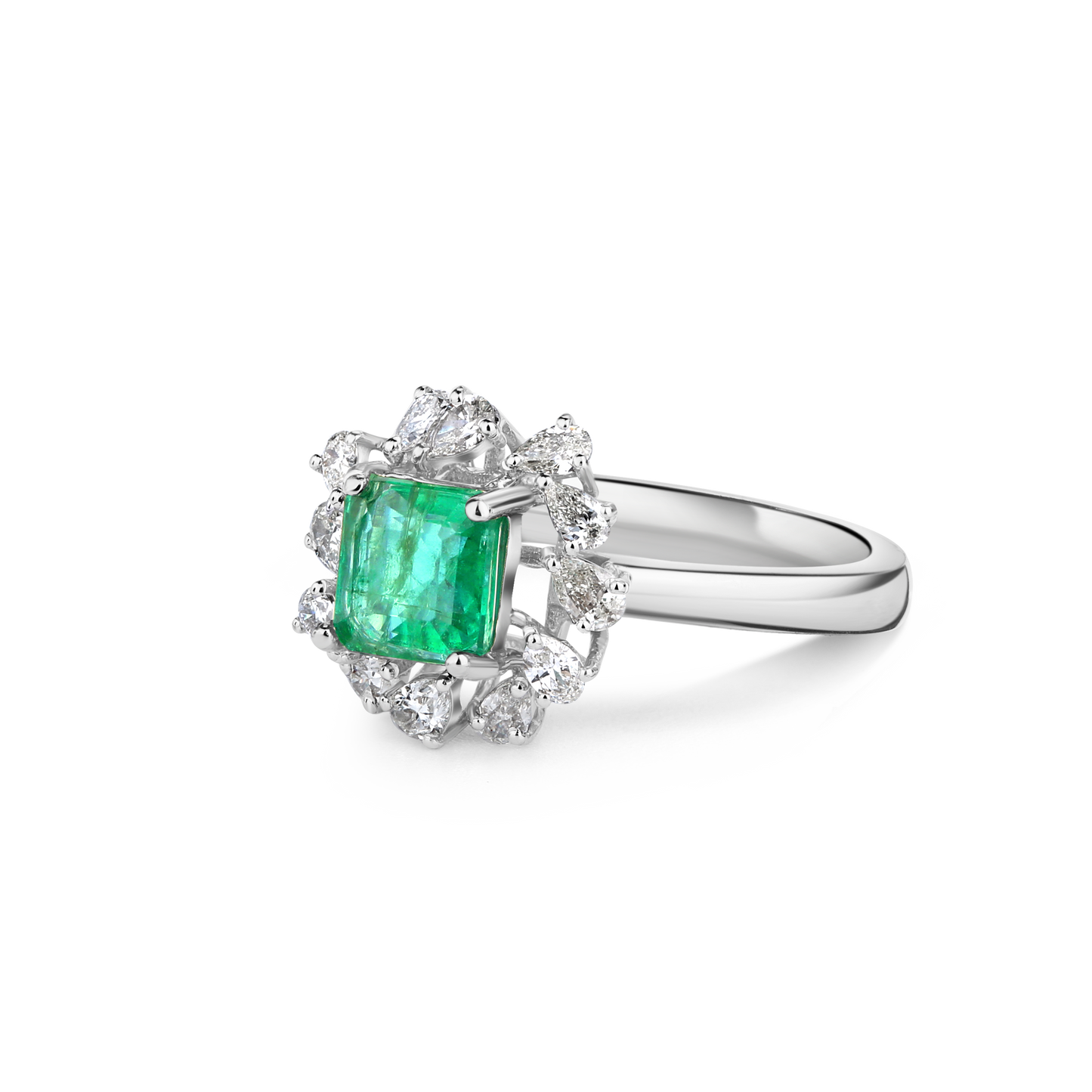 Regal Square Greenstone Diamond Ring