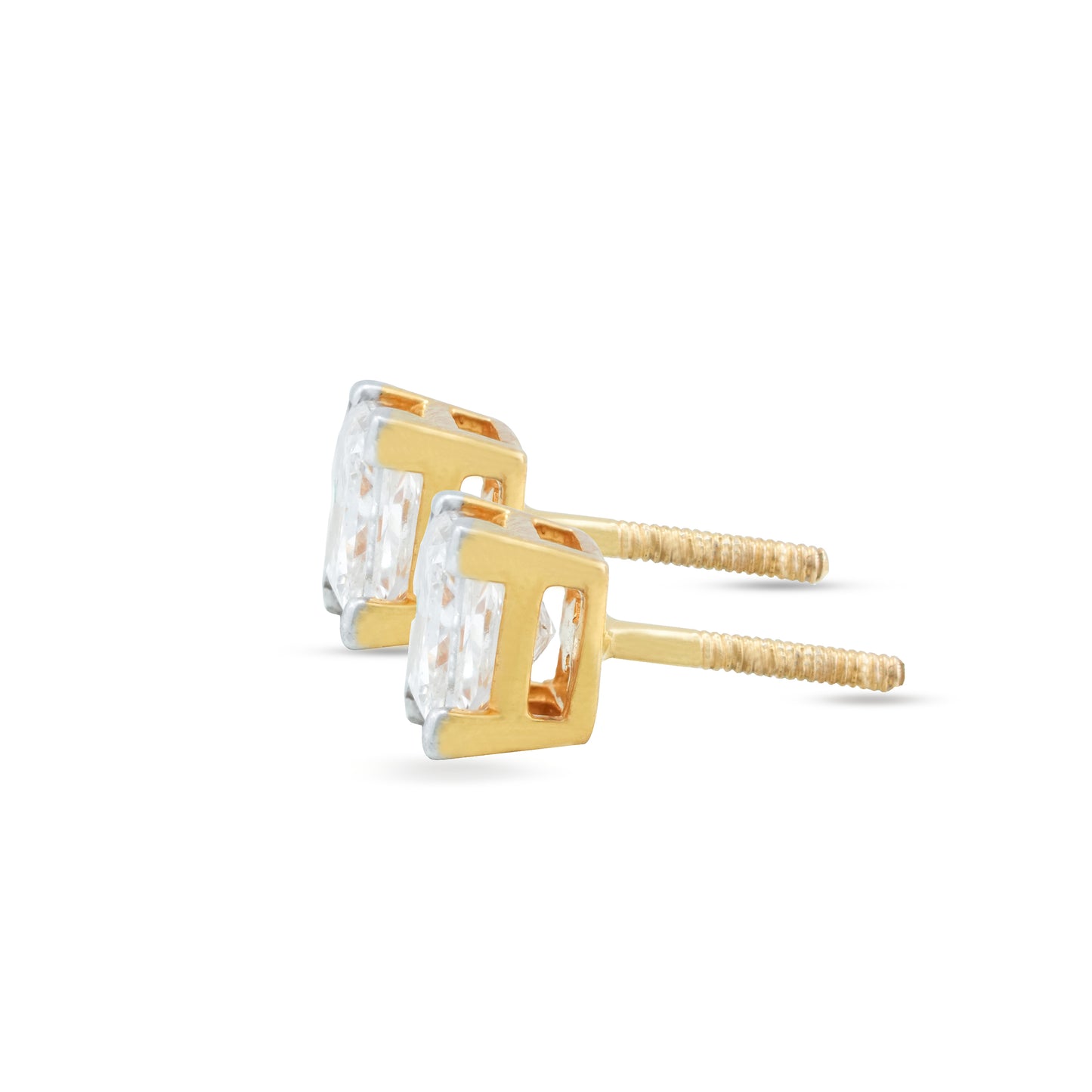 1ct Princess Cut Diamond Solitaire Stud