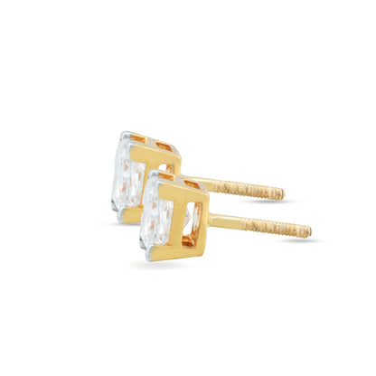 1ct Princess Cut Diamond Solitaire Stud