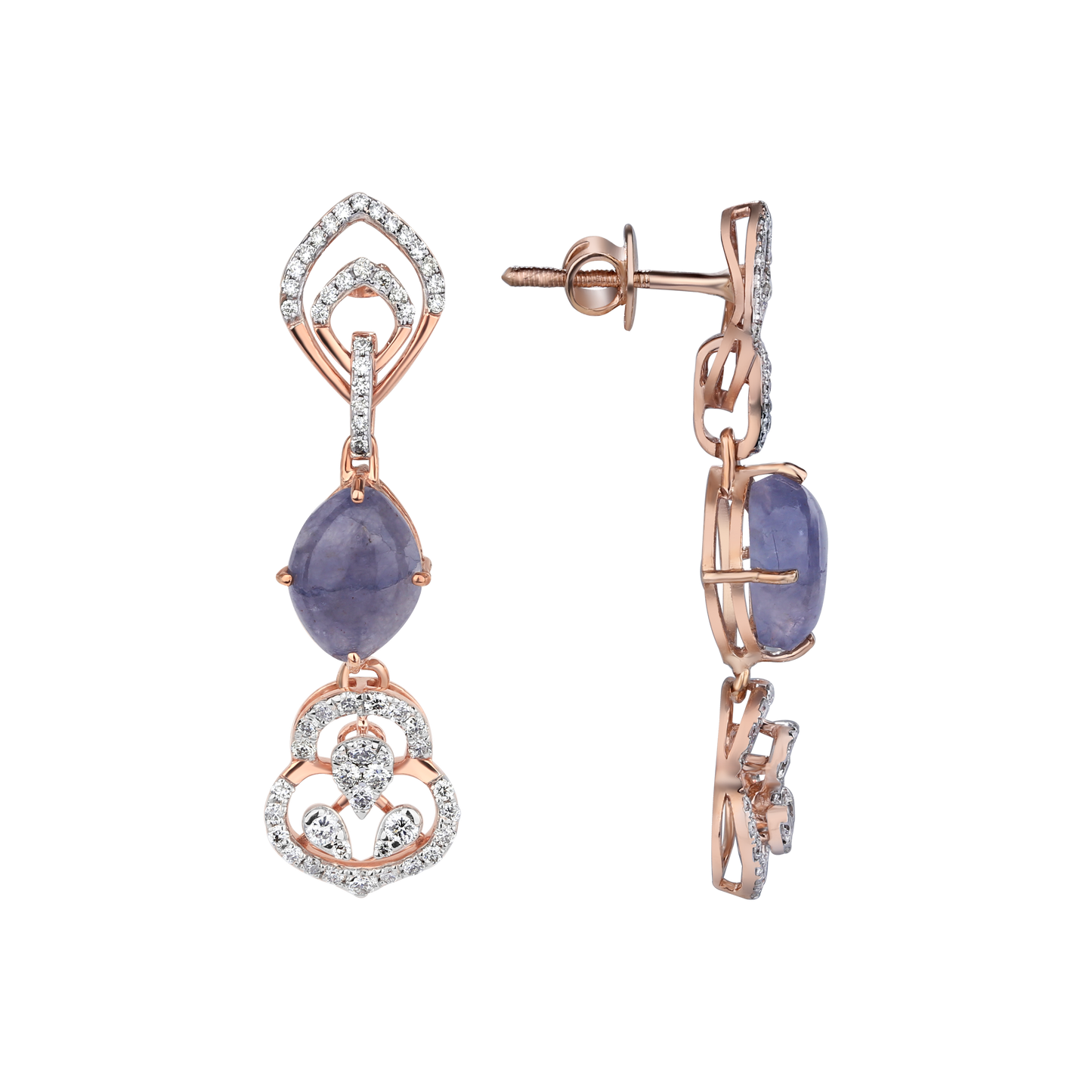 1ct Twilight Bloom Drop Earrings