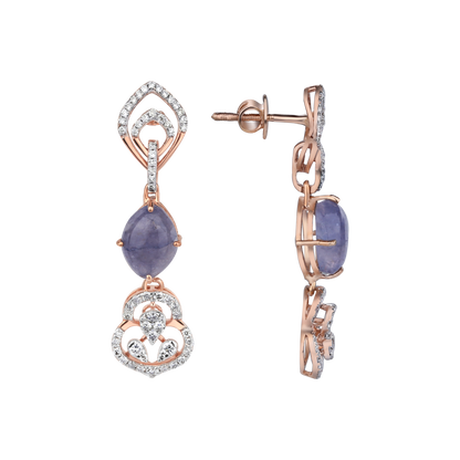 1ct Twilight Bloom Drop Earrings