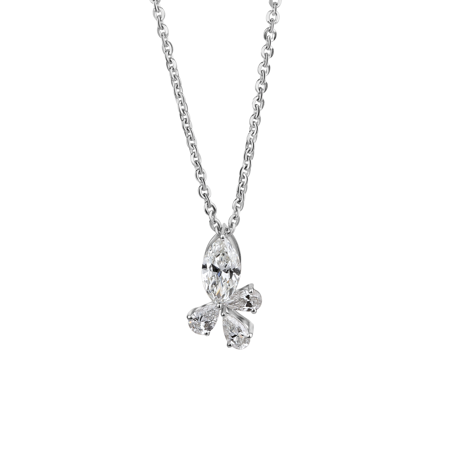 Floral Pear Lab Diamond Pendant