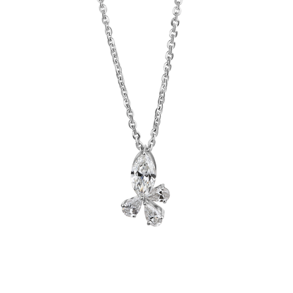 Floral Pear Lab Diamond Pendant