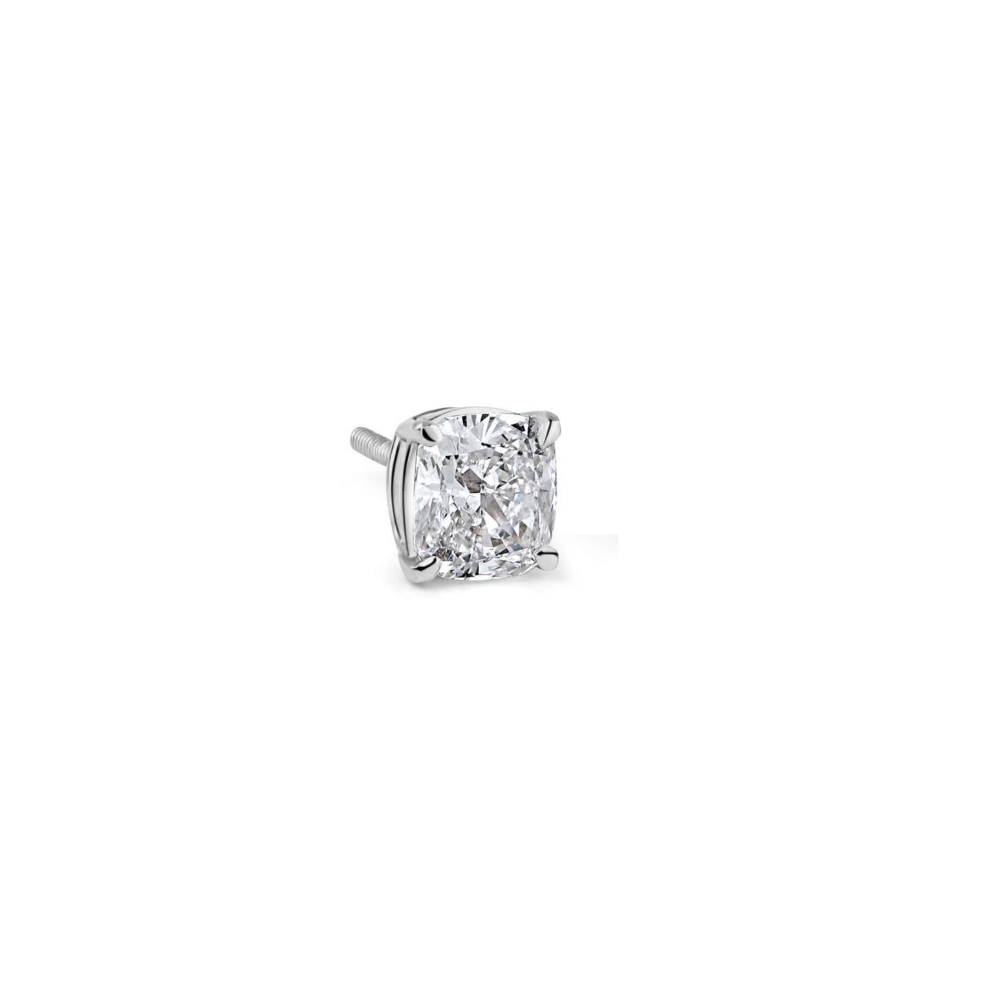 1.5ct Single Cushion Lab Diamond Solitaire Studs