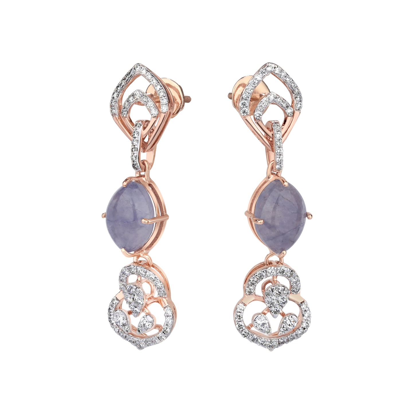 1ct Twilight Bloom Drop Earrings