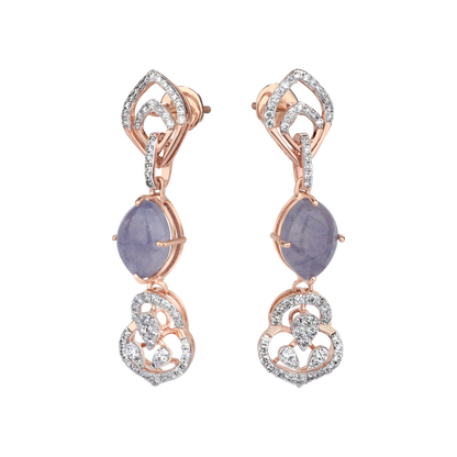 1ct Twilight Bloom Drop Earrings