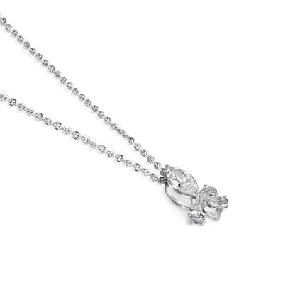 Floral Pear Lab Diamond Pendant