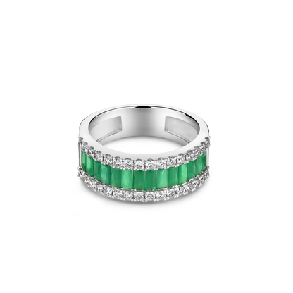 Emerald Band Diamond Ring