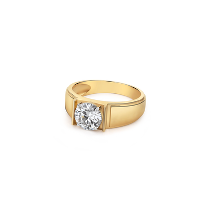 2ct Round Lab Diamond Solitaire Gents Ring