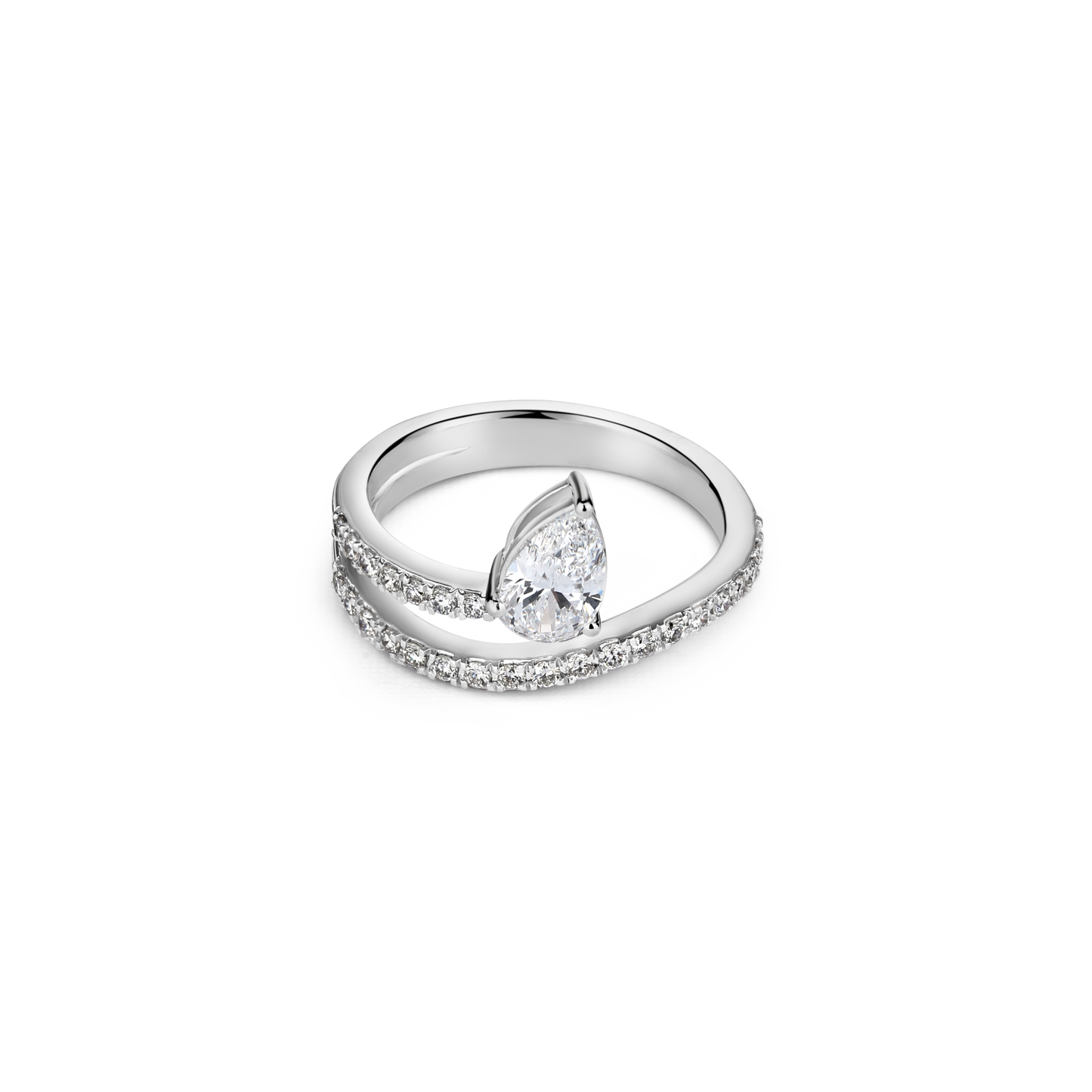 Timeless Twist Pear Diamond Ring