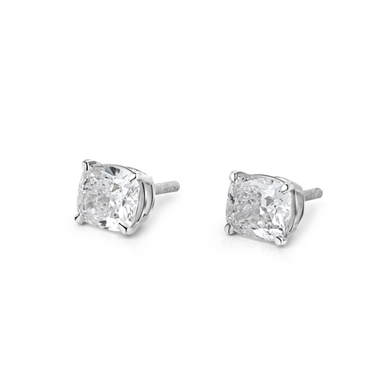 1.5ct Cushion Lab Diamond Solitaire Studs