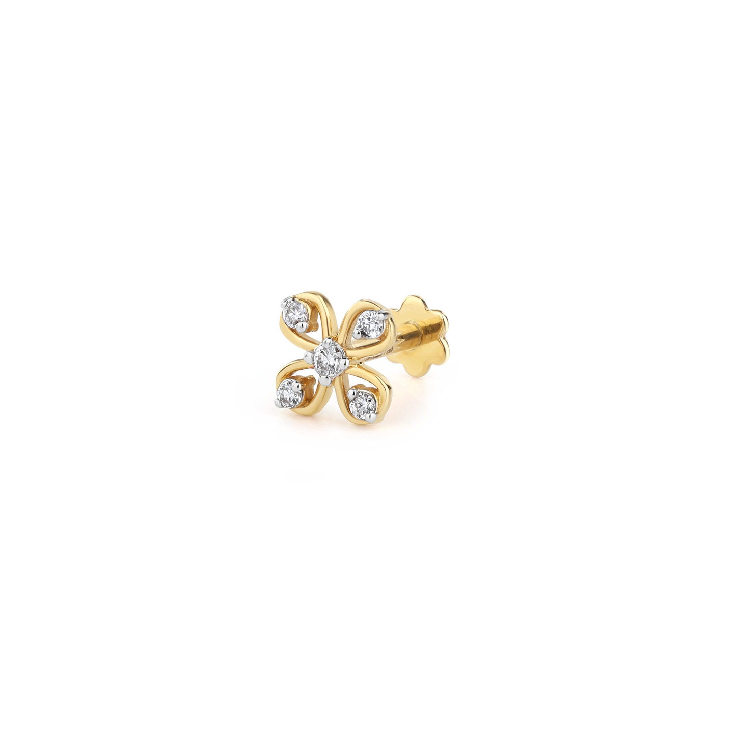 Floral Elegance Diamond Nose Pin