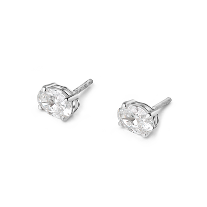 1ct Oval Lab Diamond Solitaire Studs