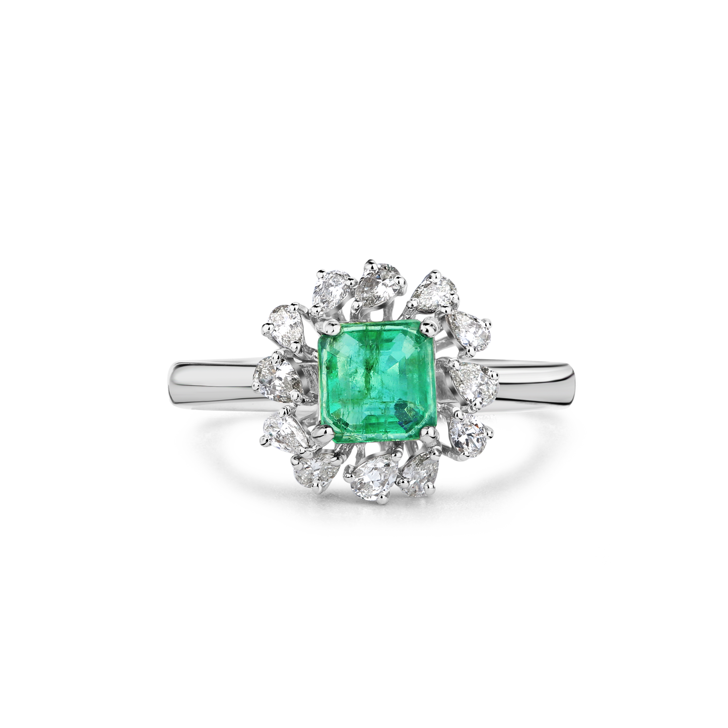 Regal Square Greenstone Diamond Ring