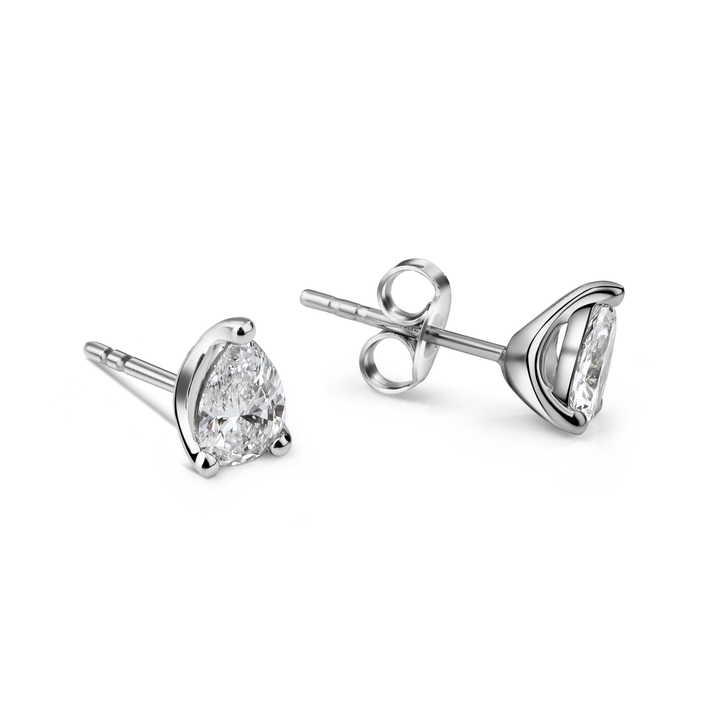 50 Pointer Pear Solitaire Studs