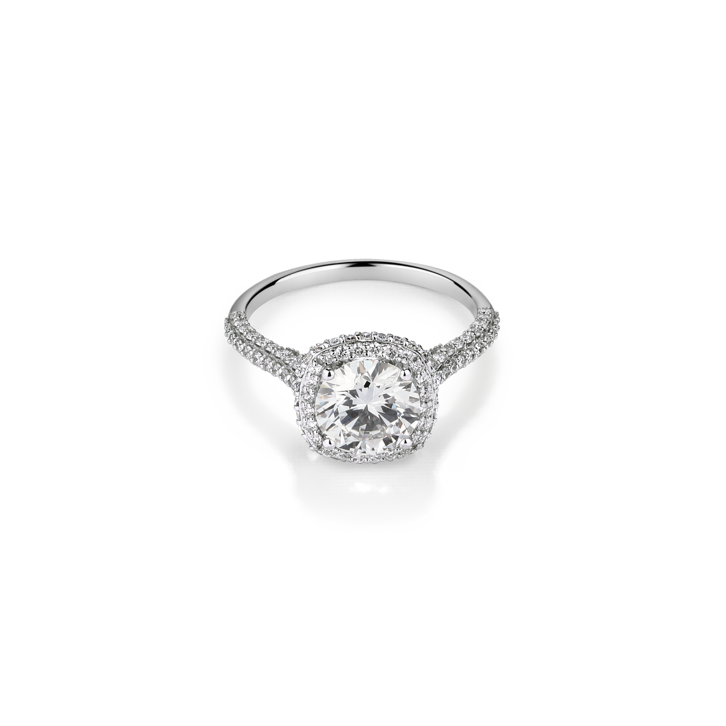 1.5ct Halo Round Lab Diamond Solitaire Ring