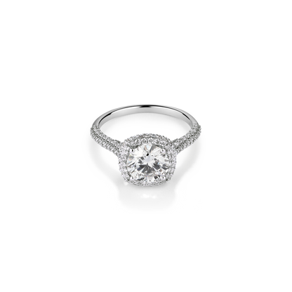1.5ct Halo Round Lab Diamond Solitaire Ring
