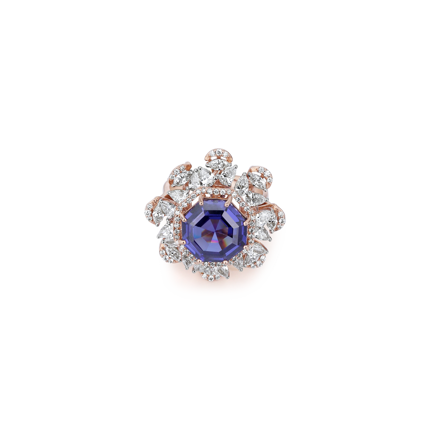 Blue Cocktail Lab Grown Diamond Ring