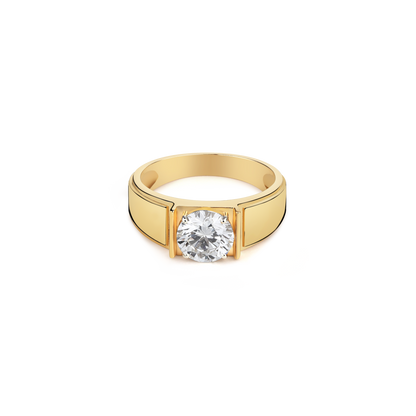 2ct Round Lab Diamond Solitaire Gents Ring